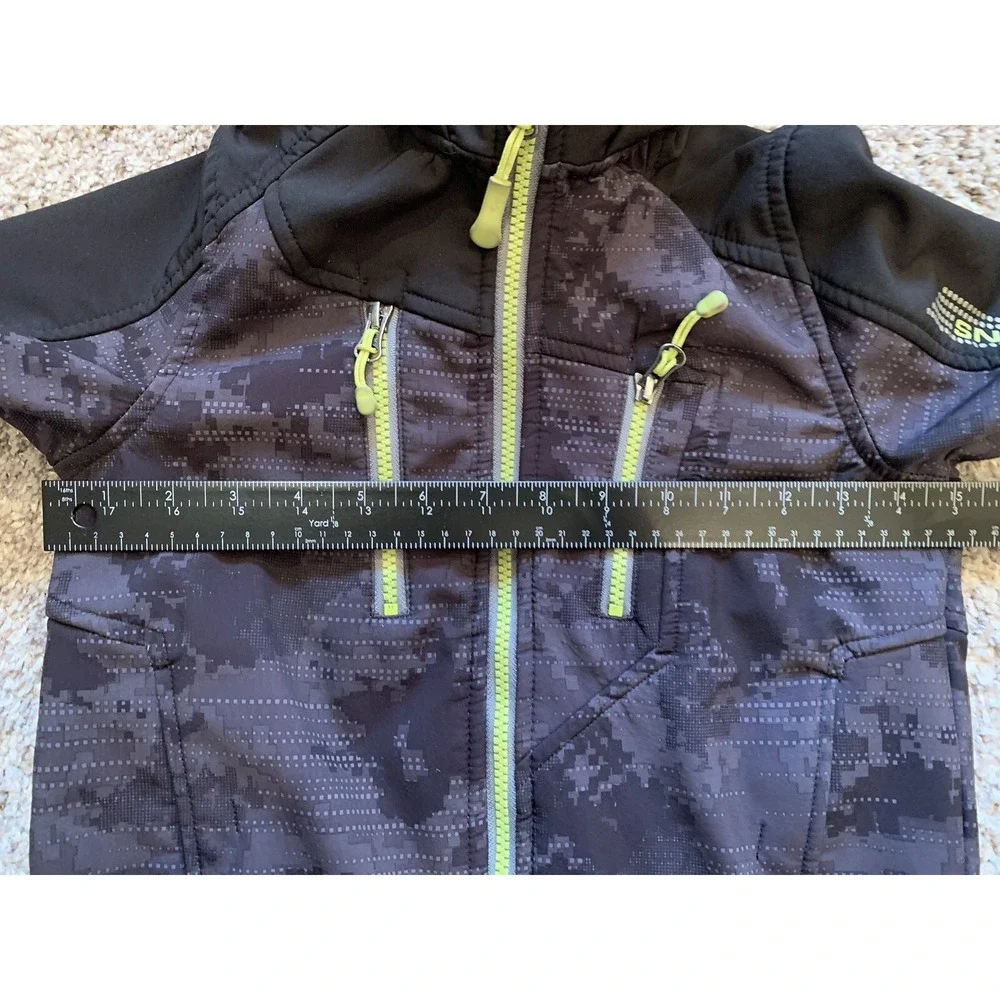 Snozu Jacket Boys Size 5/6 Black Full‎ Zip Hood Winter Coat